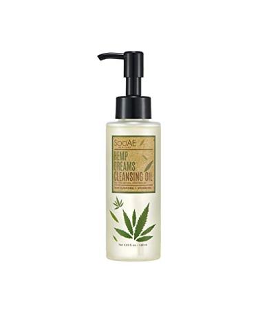 Soo'AE Hemp Dreams Cleansing Oil - Hemp Seed Oil Cleanser Makeup Remover Daily Makeup Cleansing Oil Facial Cleanser, 4.05 fl. oz 120 ml Daily blackhead remover Face Wash, Hydrating, K Beauty, All skin oil based cleanser