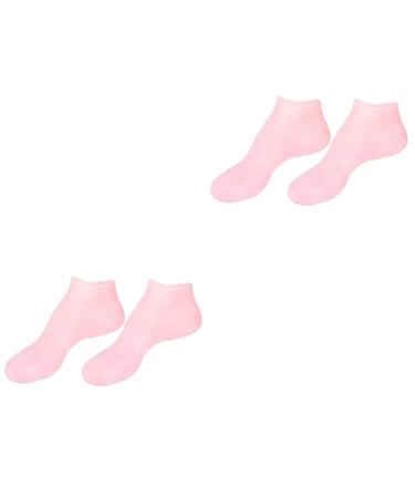 DOITOOL 2 Pairs Sock Moisturizer Cotton Overnight Moisturizing Booties Feet Rejuvenate Cracked Gel Dry-Proof Heel Skin Soles Spa Soften Foot Pink Sebs Women's Essential
