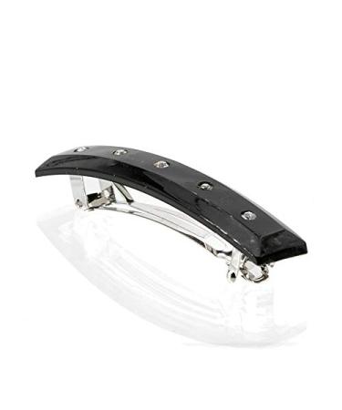 1pc patent clasp with rhinestones 6.6X1.2CM in black - Made in Germany - WeLoveBeads