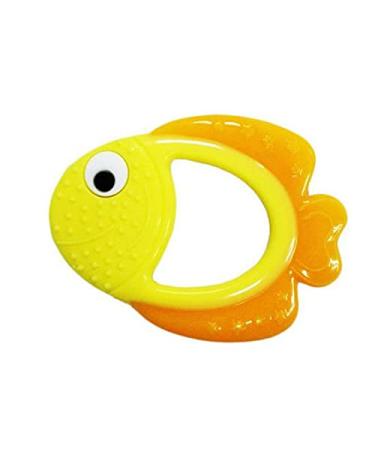 Fish Baby Teething Toys Teether Ring Food Grade Silicone Soft-Textured Infant Toddler Toys for Teething Relief & Brain Development for Babies 0-6 Months  6-12 Months Baby Registry Newborn Essentials Golden Fish