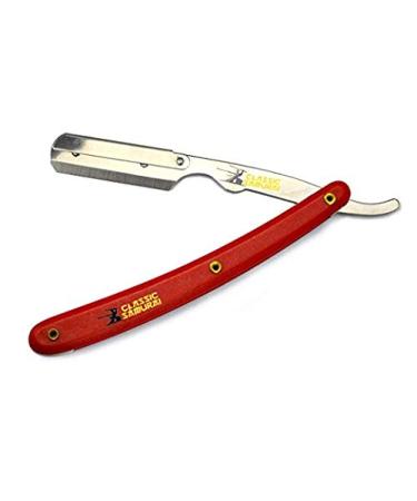 Stainless Steel Professional Barber Straight Edge Razor with 100 Lord Single Edge Blades - Red | Premium Shaving Tool for Men - Buy Online on GoSupps.com