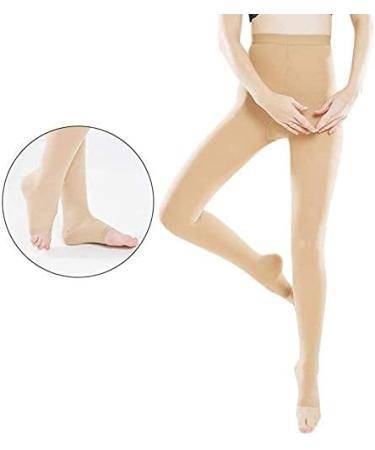 Buy Women's 20-30 mmHg Compression Tights | Medical Gradient Support Stockings for Varicose Veins | Open Toe Beige S - Buy Online on GoSupps.com