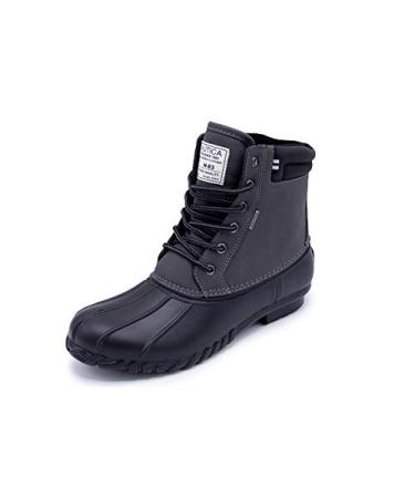 Nautica Mens Duck Boots - Waterproof Shell Insulated Snow Boot - Channing (Wide/Medium Width) 10 Charcoal/Black