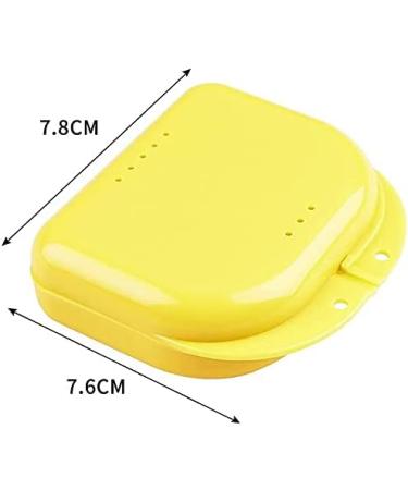 Portable Retainer Box Dental Tray Splint - Self-Cultivation Denture Container for Retainers, Mouth Guards, and Braces (Yellow) - Buy Online on GoSupps.com
