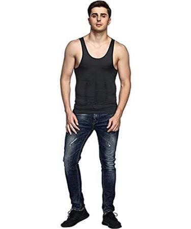 Odoland 5 Pack Men's Slimming Tummy Vest Thermal Compression Tank Tops - Black (Size Large) - Buy Online on GoSupps.com