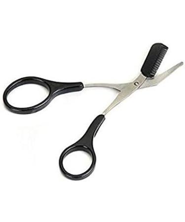 2Pcs Curved Eyebrow Trimmer and Shear Scissors Set for Precise Eyebrow and Eyelash Grooming - Non Slip Finger Grips, Suitable for Women and Men - Buy Online on GoSupps.com