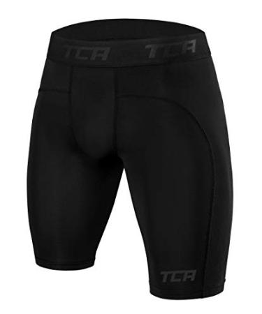TCA Men's and Boys' Pro Performance Compression Base Layer Thermal Under Shorts 6-8 Years Black Stealth