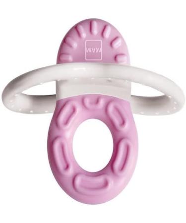 MAM Bite and Relax Teether with Clip - Pink Baby Teether for 2+ Months | Promotes Dental Hygiene & Soothes Painful Gums - Buy Online on GoSupps.com