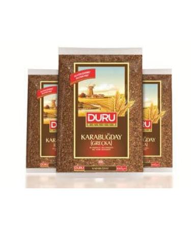 Duru Buckwheat (Grechka) Pack of 3 x 1kg | Gluten-Free Natural Source of Fiber & Protein | Whole Grain Ideal for Healthy Cooking