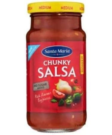  Santa Maria Santa Maria Tex Mex Chunky Salsa Medium 230g - Medium Strong Salsa with Large Pieces and Full Tomato Onion & Jalapeno Flavour No Added Sugar - Buy Online on GoSupps.com
