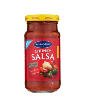 Santa Maria Santa Maria Tex Mex Chunky Salsa Medium 230g - Medium Strong Salsa with Large Pieces and Full Tomato Onion & Jalapeno Flavour No Added Sugar