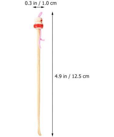 100pcs Bamboo Ear Wax Removal Spoons | Portable Ear Cleaning Picks | Cute Doll Head Earpicks for Kids | Exquisite Earwax Remover with Hanging Rope - Buy Online on GoSupps.com