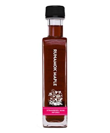 Runamok Maple Strawberry Rose Infused Maple Syrup - Gluten Free Vermont Sweetener for Pancakes & Cocktails (8.45 Fl Oz) - Buy Online on GoSupps.com