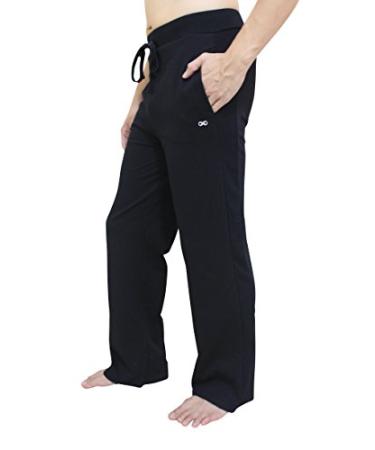 YogaAddict Men's Yoga Long Pants, Pilates, Fitness, Workout, Meditation, Lounge, Tai Chi, Capoeira, Martial Arts Pants Black Small