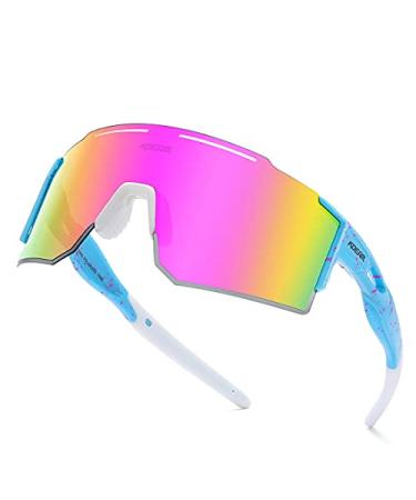 Sports Polarized Sunglasses for Men and Women, UV 400 Protection Sunglasses for Cycling, Skiing, Driving C17 Medium