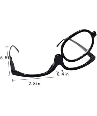 MEGAUK Women's Magnifying Glasses for Makeup & Reading - Flip Up Folding Frame Black +1.5 - Buy Online on GoSupps.com