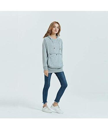 Pet Pouch Hoodie Long Sleeve Fleece Carrier Sweatshirt | Light Grey XX-Large - Buy Online on GoSupps.com