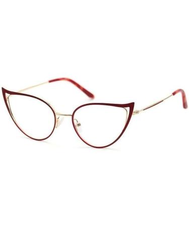 Cat-Eye Lightweight Blue Light Blocking Readers for Women | UV Protection Large Reading Glasses +350 Red - Buy Online on GoSupps.com