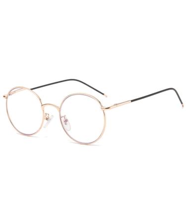 Vevesmundo blue light filter Reading glasses Retro metal nickel glasses nardet glasses Anti flashing glasses reading help glasses women men +1.0 1.5 2.0 2.5 3.5 4.0 1 piece of gold reading glasses 1.5 x