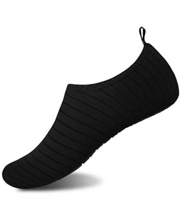WateLves Womens and Mens Kids Water Shoes Barefoot Quick-Dry Aqua Socks for Beach Swim Surf Yoga Exercise 8.5-9.5 Women/7.5-8.5 Men Tw.black