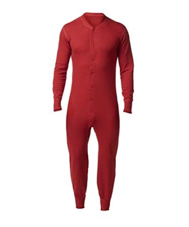 Stanfield's Men's Cotton Rib Onesie Winter Underwear Large Red