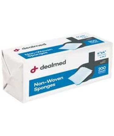 Dealmed Non-Woven Gauze Sponges 200ct 4-Ply 4x4 Inch - Non-Sterile & Highly Absorbent Wound Care Pads (4 Pack) - Buy Online on GoSupps.com
