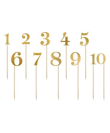Schnooridoo Cake Topper Cake Decorating Cake Decoration Wedding Birthday (Number 1-11 gold)