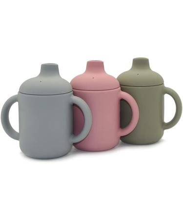 Silicone Baby Cup with Lid - Toddler Training Sippy Cup with Handles and Teether Top - Pink, 6 months - Buy Online on GoSupps.com