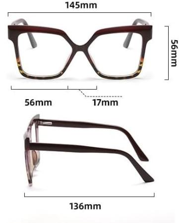 Fuqinqingoz Oversized Anti-Blue Light Reading Glasses +350 - Clear View Flat Light Mirror Glasses (C1) - Perfect for Computer Use - Buy Online on GoSupps.com
