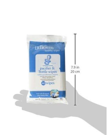 Dr. Brown's Pacifier and Bottle Wipes 40 Count, Pack of 3 - 3 Pack | Convenient Pacifier & Bottle Cleaning Wipes - Buy Online on GoSupps.com