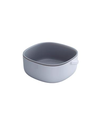 GAOWINLY Fruit Plates, Multifunctional Drain Basket Kitchen Double Water Filter Vegetable Basket Living Room Household Coffee Table Fruit Plate, for Kitchen Countertop(Gray)