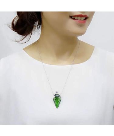 Colorful Cone Bottle Aroma Essential Oil Diffuser Necklace - Purple Pendant for Women | Unique Perfume Jewelry Gift - Buy Online on GoSupps.com