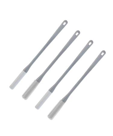 Toe Gap Cleaning Brush Silicone Foot Scrubber for Shower Foot Scrubber in Shower 15.7" Foot Scrubber in Shower with Long Handle Silicone Foot Brush (2 Set Gray)