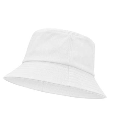 Zando Mens Bucket Hat Packable Fishing Hat Summer Bucket Hats for Women Fisherman Hat Sun Hats for Men One Size A White