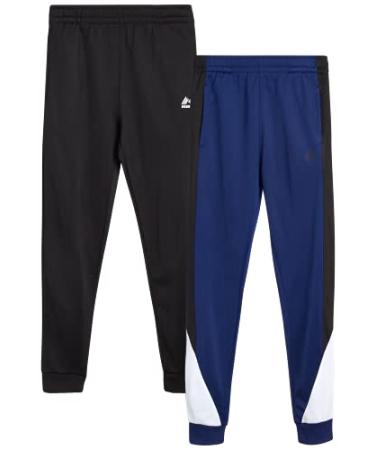 RBX Boy's Sweatpants - 2 Pack Active Tricot Jogger Pants (Size: 2T-20) Navy/White/Black 18-20