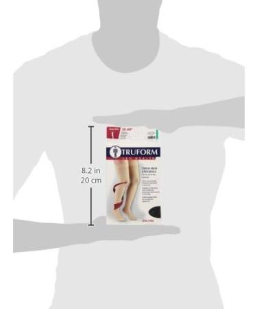 Truform Thigh High Compression Stockings 30-40 mmHg for Men & Women - Dot-Top Closed Toe - Black Medium (2 Pairs) - International Shipping Available - Buy Online on GoSupps.com