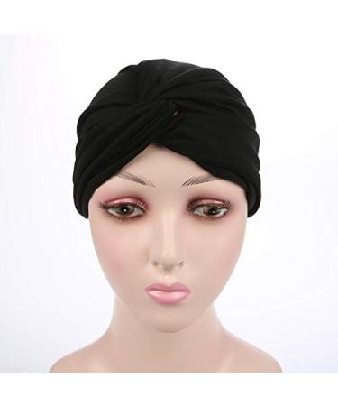 YFJH Chemo Sleep Turban Headwear Scarf Beanie Cap Hat for Cancer Patient Hair Loss - Black - Buy Online on GoSupps.com