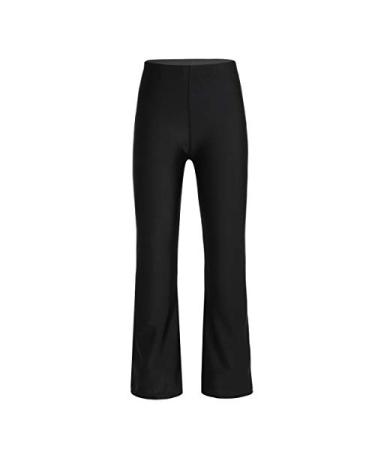 Daenrui Kids Girls Boys Bootcut Pants Jazz Pants Stretchy Gymnastic Athletic Dance Leggings Flared Trouser Black 10 Years