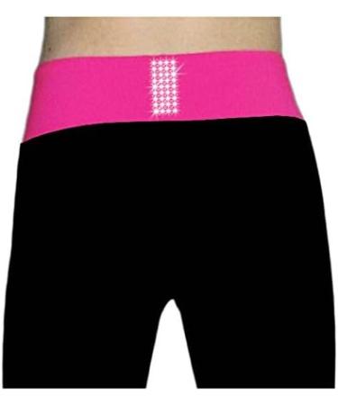 ChloeNoel PS792 Elite Pants | Front Pocket | Crystal Block | 10-12 Fuchsia | Black Waistband | Color Cuffs - Buy Online on GoSupps.com