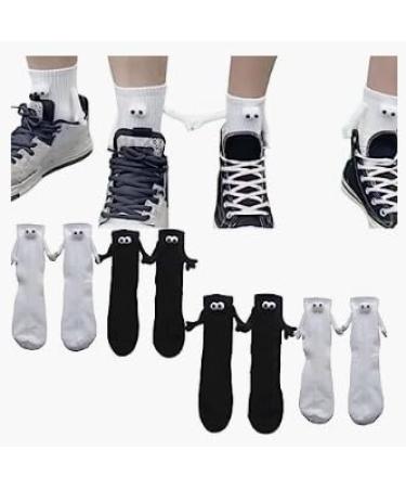 BIVOO 10pcs Couple Holding Hands Socks Magnetic Suction 3D Doll Couple Sock Unisex Funny Couple Holding Hands Sock (Color : White (C) Size : 10pcs) 10pcs White (C)