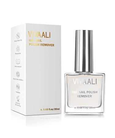 VIVAALI Gel Nail Polish Remover, Gel Polish Remover 20ml Large Capacity 3 Minutes to Remove Gel Nail Polish Quickly, Gentle &Safe Removedor de Esmalte Gel, Professional Remove UV Nail Art, 0.68fl.oz