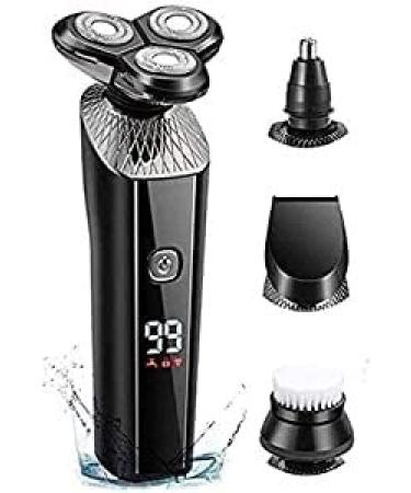 Mens Electric Razor 4 in 1 Dry Wet Waterproof Face Rotary Shaver Travel Rechargeable USB Cordless with Easy to Operate and Store