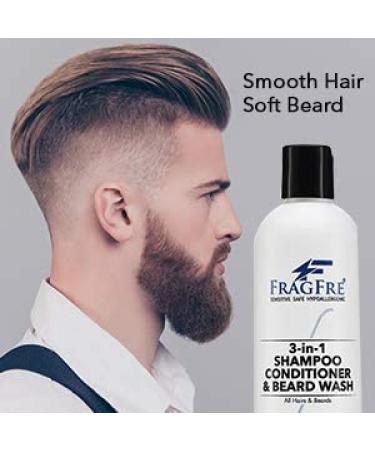 Shampoo Conditioner & Beard Wash for Men - 3 in 1 Unscented Formula for Sensitive Skin | 12 oz Grooming Product - Buy Online on GoSupps.com