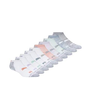 PUMA Kids' 10 Pack Low Cut Socks 9-11 Peach
