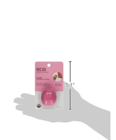 EOS Organic Lip Balm Sphere - Strawberry Sorbet (0.25 Oz) | Nourishing & Hydrating Lip Care | International Shipping Available - Buy Online on GoSupps.com