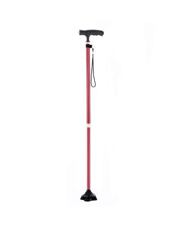 Canes Seniors Four Leg Walking Stick Retractable 10 Adjustable Heights with LED Light Lightweight Portable Comfy Base for Men Women Star of Light