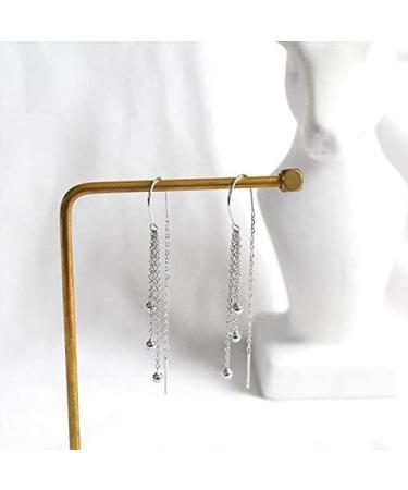 Ear Stud Earrings for Women Peas Round Beads Tassel Ear Clips Personality Temperament Female Long Fashion Ear Line Party Gift e Ear Studs - Buy Online on GoSupps.com