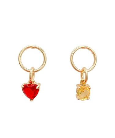 Fashion Earrings Asymmetric Crystal Heart Drop Earrings for Women Fashion Gold Color Pendant Earrings Wedding Party Jewelry Dainty Earrings Fashion Accessories