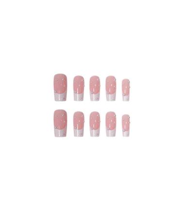 Foccna 24pcs Pink Pearl Glossy Press On Nails - Long False Tips for Women and Girls - Buy Online on GoSupps.com