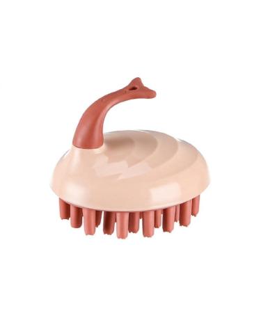Scalp massage device 1 pack of household silicone shampoo brush hair cleaner with handle not dry wet wet head shampoo brush (color: 04) Roze